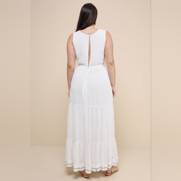 Lulus Tickets To Paradise White Embroidered Maxi Dress L Vacation Beach Party - Picture 5 of 12